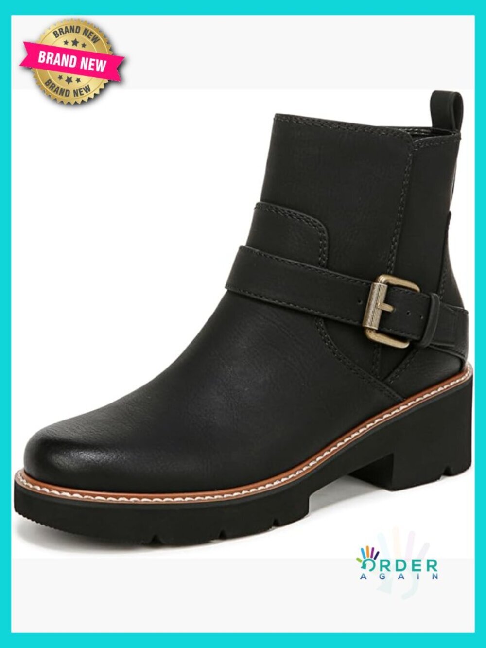 Zip-Up Ankle Moto Bootie Chunky Lug Sole Lightweight EVA Everyday Fashion